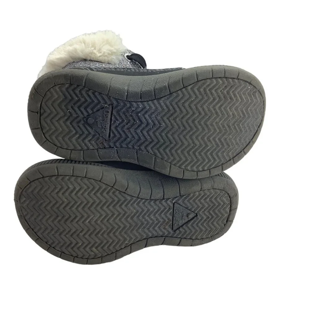 OshKosh B'Gosh Faux Fur Lined‎ Joyita Fashion Boots Toddler Girl 6 Silver White